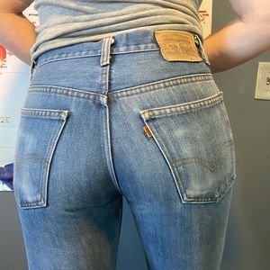 Vintage Levi’s 517 bell flare made USA orange tab